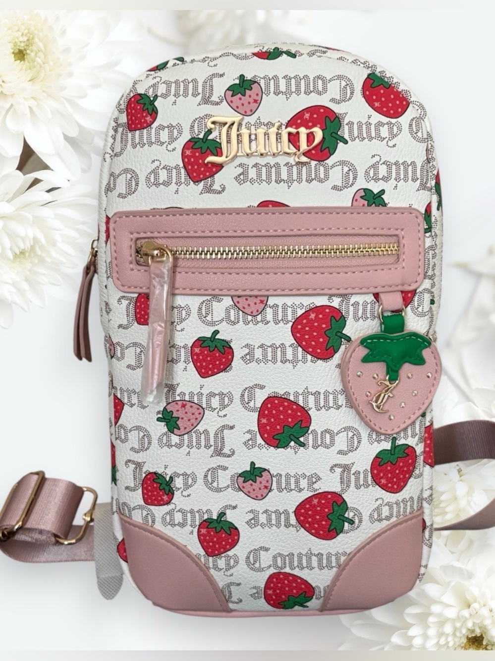 NWT Juicy Couture Strawberry Print Sling Bag